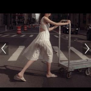 Zara textured dress open back white size S NWT